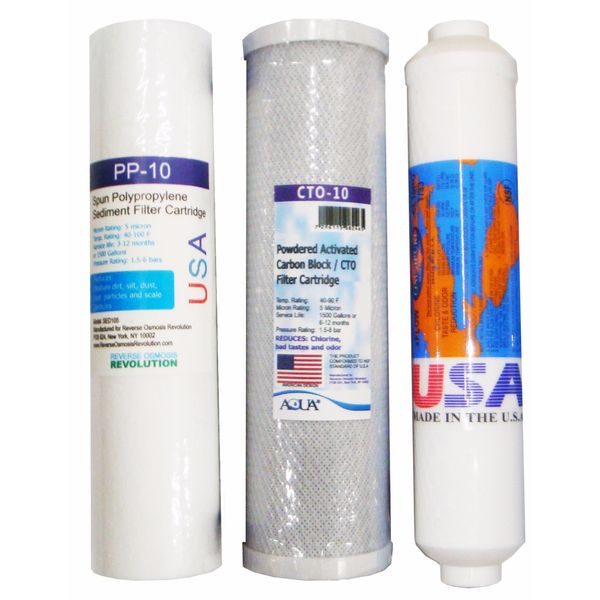 3 Stage Black Series Replacement Set: Sediment, CTO Carbon & Inline T33