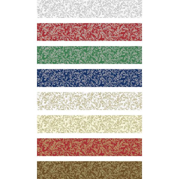 Heyda 204875528 Faltstreifen-Set für Fröbelsterne 1,5 x 45 cm , 8 Farben mit Dekor sortiert