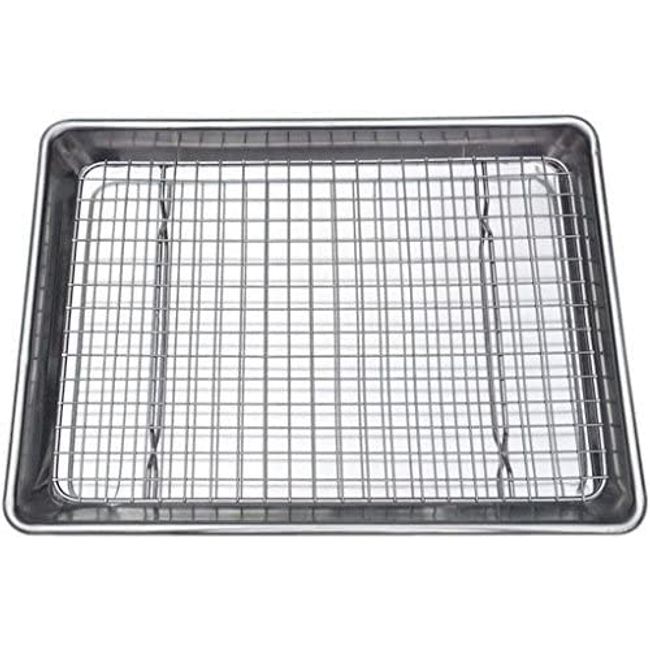 Checkered Chef Baking Sheets for Oven - Half Sheet Pan with Stainless Steel Wire  Rack Set 1-Pack - Easy Clean Cookie Sheets, Alu
