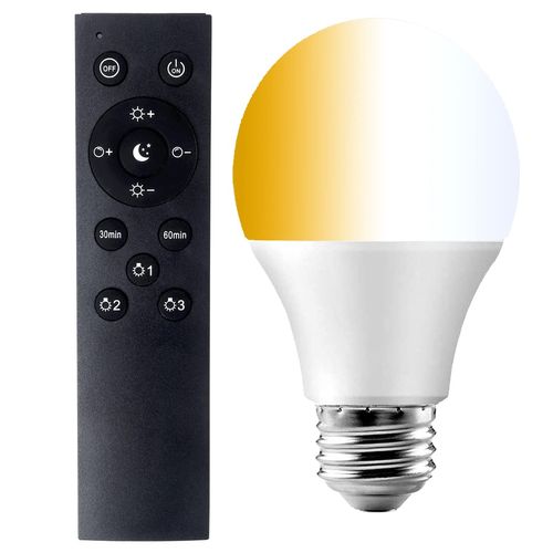 LED Bulb, 100 W Equivalent, Dimmable, Toning, Remote Control, Bulb Color, Daylight Color, Daylight White, E26 Base, 12 W, 1000 LM, 2.4 GHz Wireless Remote Control, 30 Minute/60 Minutes Sleep Timer,