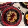 Melamine Crockery Set for 2 People 6 Pieces Red Black Camping Tableware Set
