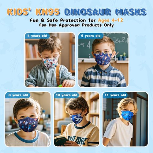 FENFEN Kids KN95 Face Mask Disposable - Kid KN 95 Masks Children Small Size Breathable Boys Kids KN95 Mask Mascaras KN95 Para Niños 50 Pack