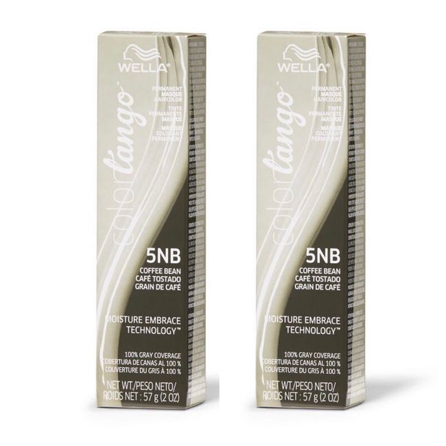 2  Wella Color Tango Permanent Hair Color  5NB COFFEE BEAN  2 oz