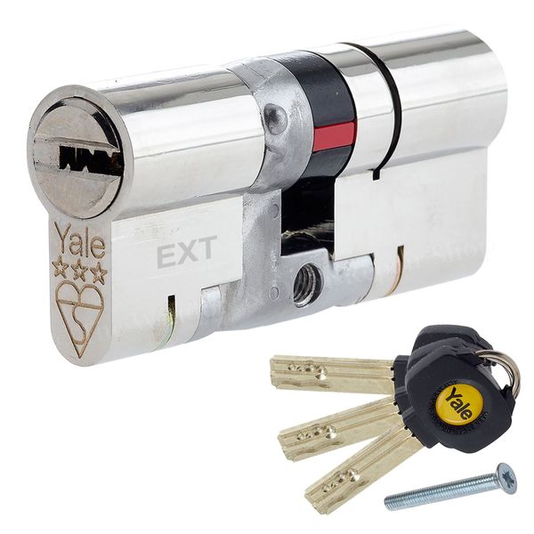 55 (INT) X 45 (EXT) 55/45 Nickel YALE Platinum 3 Star Euro Cylinder Barrel Anti Snap Bump High Security uPVC Door Lock TS2007:2014 Lock
