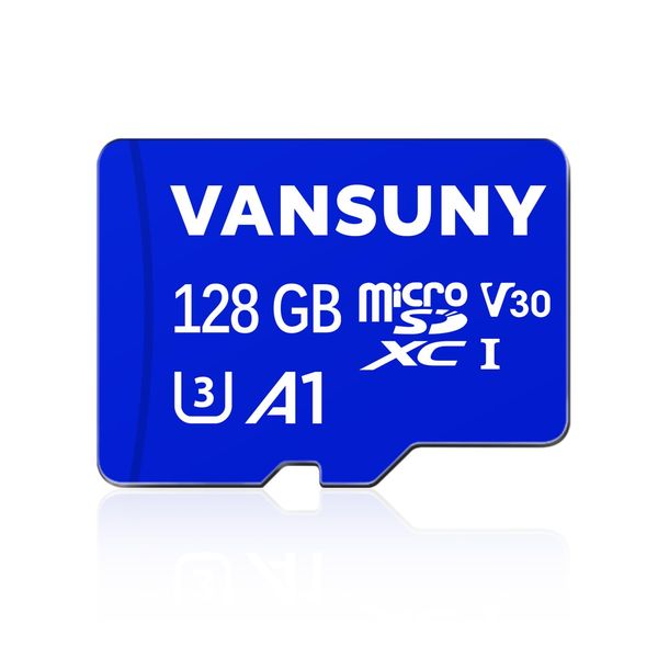 Vansuny 128GB Micro SD Card 128GB MicroSDXC Memory Card with A1 U3 Class10 V30 4K Video Recording TF Card, With SD Adapter