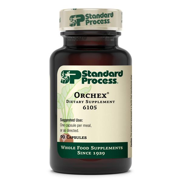 Standard Process Orchex - Whole Food Nervous System Supplements, Cholesterol, Mental Clarity and Emotional Support with Soy Protein, Ascorbic Acid, Calcium Lactate, Wheat Germ, and More - 90 Capsules