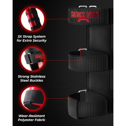 Badass Moto for Jeep Fire Extinguisher Mount - Fire Extinguisher Holder Compatible with Jeep Wrangler 1965-2022 JK JKU TJ CJ Gladiator- Easy No Tool Install for Jeep Roll Bar Accessories - Gifts