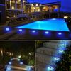 4Pack Solar Deck Lights Blue Driveway Dock Lights Blue Light for Step Sidewalk