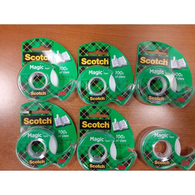 6 Pack: Scotch Magic Tape 1/2" X 36 yds. ea  - E4E