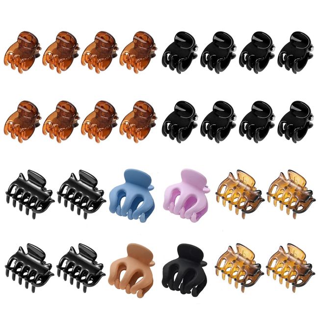 AOT 28 Pcs kleine Haarspangen, Mini Haarspangen Clips für mittleres dickes Haar, Kunststoff Haarspangen Pins Klemmen für Mädchen, Kleinkinder Mädchen, Frauen