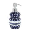 Blue Rose Polish Pottery Flowering Peacock Soap Dispenser