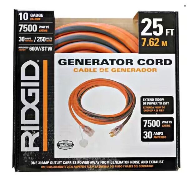 Ridgid Heavy Duty 25 ft. 10/4 Twist Lock L14-30 Generator Extension Cord