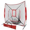 Portable Practice Net Baseball Softball 7x7' Bundle w/ Strike Zone & Training