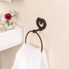 Brown Towel Ring Wall Mounted Iron Heart Hook Bathroom Rail