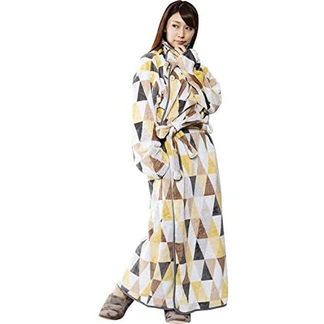 Iris Plaza Fondan Wearable Blanket, Flannel Microfiber, Soft Texture, Respect for the Aged Day, Gift, Comes in Special Box, Includes Pockets and Belt, Loungewear, Anti-Static, Washable