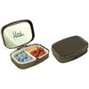 Houder Classy Gray Metal Pill Box Decorative Pill Case with Gift Box - Carry Your Meds in Style (Rectangular)