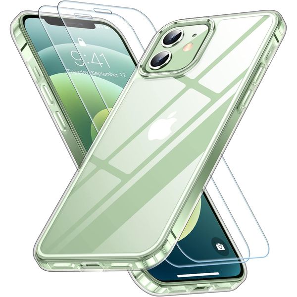 SPIDERCASE Designed for iPhone 12/iPhone 12 Pro Case, [Crystal Clear Not Yellowing] Slim Thin Case for iPhone 12/12 Pro -Clear