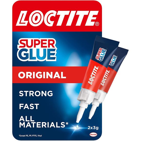 Loctite Universal, Strong All Purpose Super Glue for Repairs, Clear Glue Liquid for Various Materials, Easy to Use Instant Super Glue, 2 x 3g