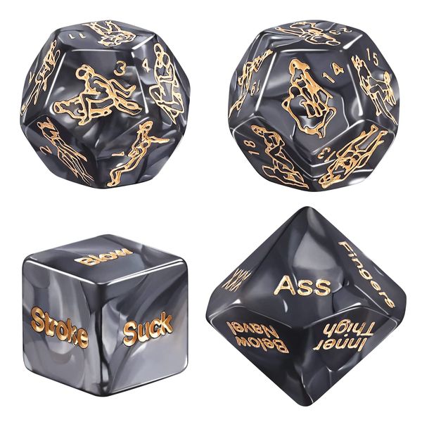 HEALLILY 4pcs New dice Game Toy Suit for Couples, Indoor Yoga Sport dice in Various Poses Novelty Gift for Warm up Honeymoon bacherette Party,for Him and Her