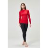 DEVOPS Women's 2 Pack Thermal Turtle Long Sleeve Shirts Compression Baselayer Tops (X-Small, Black/Red)