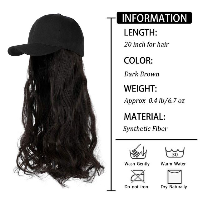  AynnQueen Baseball Cap with Hair Extensions for Women
