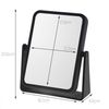 Danielle Creations 6.75-Inch Magnifying Vanity Makeup Mirror Rectangular Soft Touch Finish with 7X Magnification and 360 Swivel, Black