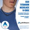 Phiten X50 Rakuwa Necklace, V-Type, blue