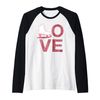 Pink Love Figure Skating Dress Ice Skates Raglan, black