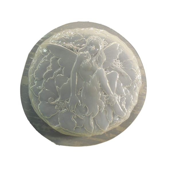 Round Fairy Plastic Craft Mold use Concrete or Cement for Making Stepping Stones 1339