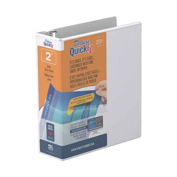 QuickFit Mini View 3 Ring Binder, Heavy-Duty Round-Ring Binder, 5.5" x 8.5", White