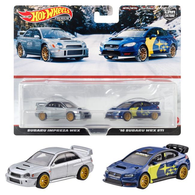 Hot Wheels HKF60 Premium 2-Pack Subaru Impreza WRX / '16 Subaru WRX STI [Mini Car] [3 Years Old and Up]