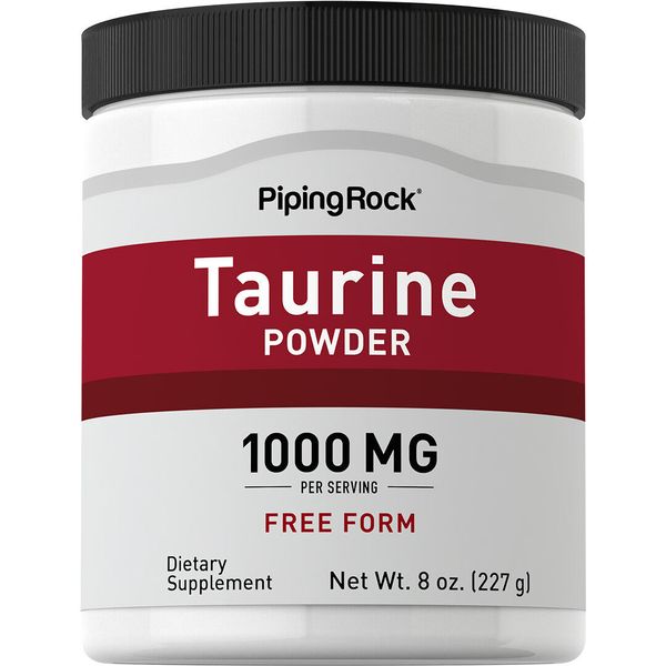 Taurine Powder 1000mg | 8oz | Non-GMO, Gluten Free Supplement | By Piping Rock