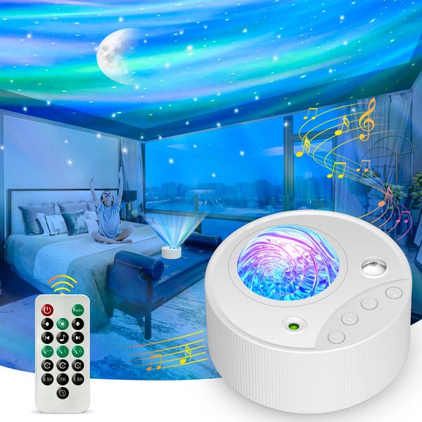 ibell LED Star Projector Night Light, 3 in 1 Aurora Galaxy Projector Sensory Lights, Galaxy Light Projector for Bedroom with White Noise & Timer & Remote Control for Kids Adults Gifts