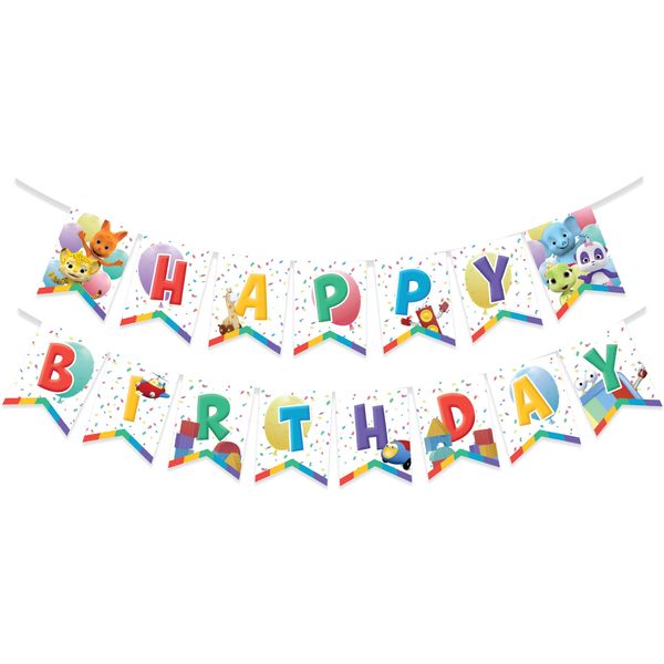 Treasures Gifted 1 Word Party Banner - Word Party Birthday Party Supplies - Word Party Backdrop Banner - Word Party Wall Decorations - Officially Licensed Jim Henson’s Word Party Birthday Banner