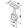 2 x 25mm Central Rail Rail Brackets - Chrome