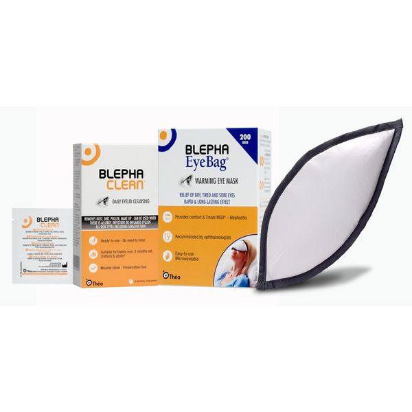 Blephaclean & Blepha EyeBag Eye Care Bundle - Blephaclean Daily Eyelid Wipes for Gentle, Preservative-Free Cleansing, 20 Wipes & Blepha EyeBag Warming Eye Mask for relief from tired, Sore Eyes