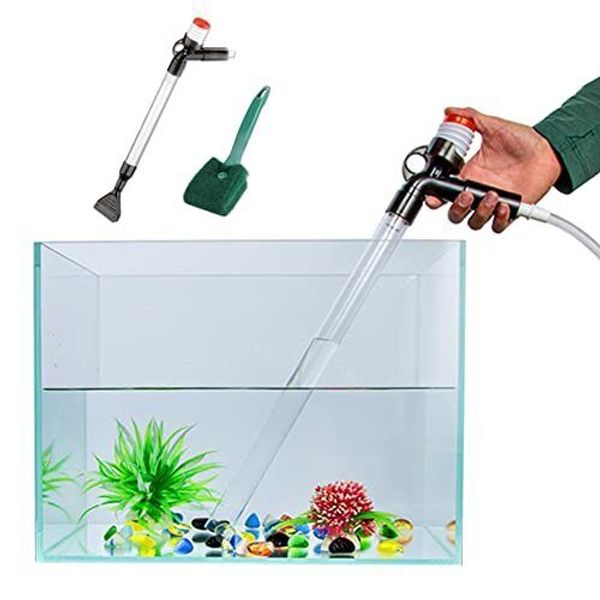 Aquarium Gravel Cleaner, New Quick Water Changer with Air-Pressing Button,