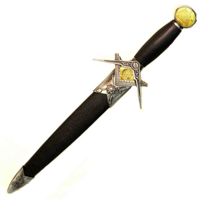 TG,LLC Treasure Gurus Free Mason Dagger w/Leather Sheath & Masonic Seal