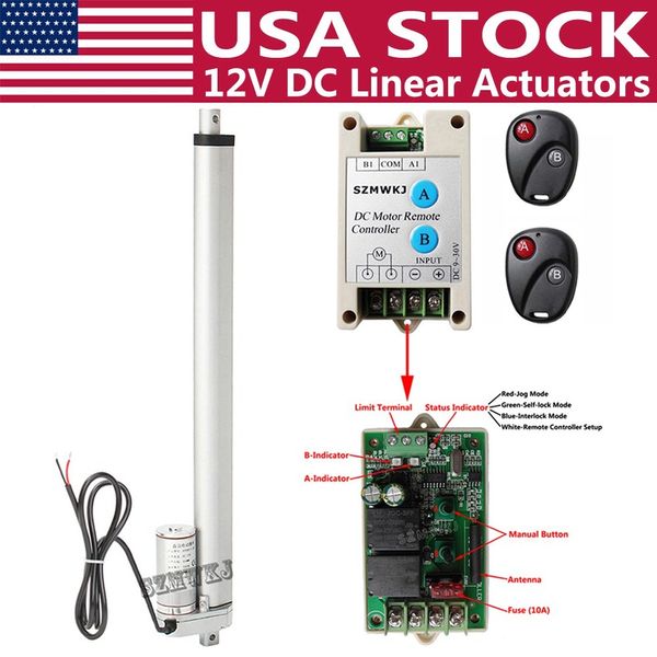 12V 14" DC Linear Actuator W/ Wireless Remote Controller for Auto Lifting System