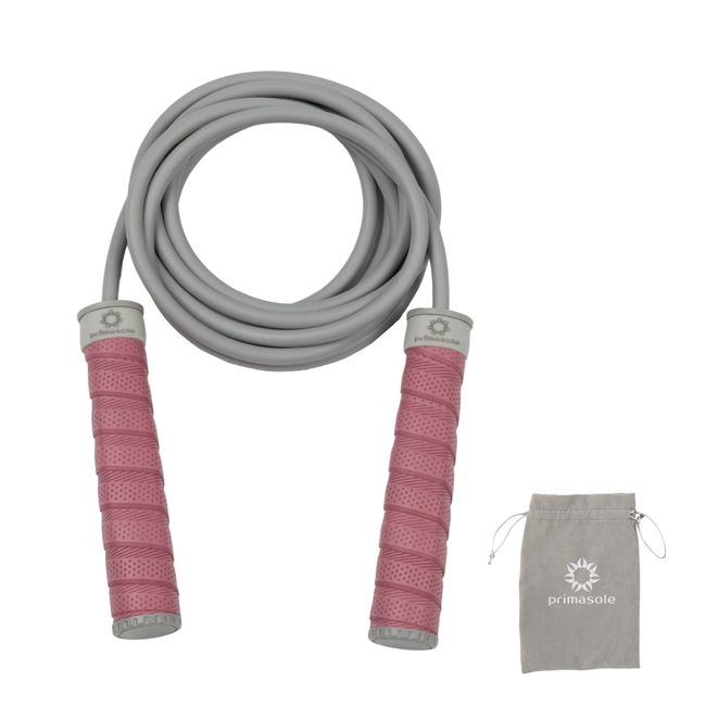 Primasole PSS12NH136 Jump Rope, For Training, Fitness, Cardio Exercise, Calories Burned, Anti-Slip, Grip, Storage Bag, Pink