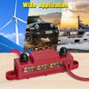 Power Distribution Block Bus Bar 4 X 3/8" Posts 6 X #8 Screws Terminals Max 48v 