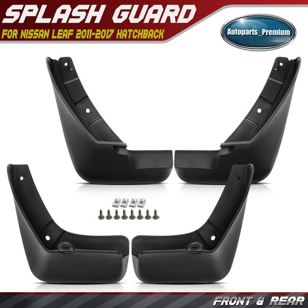 4Pcs Front & Rear Splash Guards Mud Flaps for Nissan LEAF 2011-2017 Hatchback
