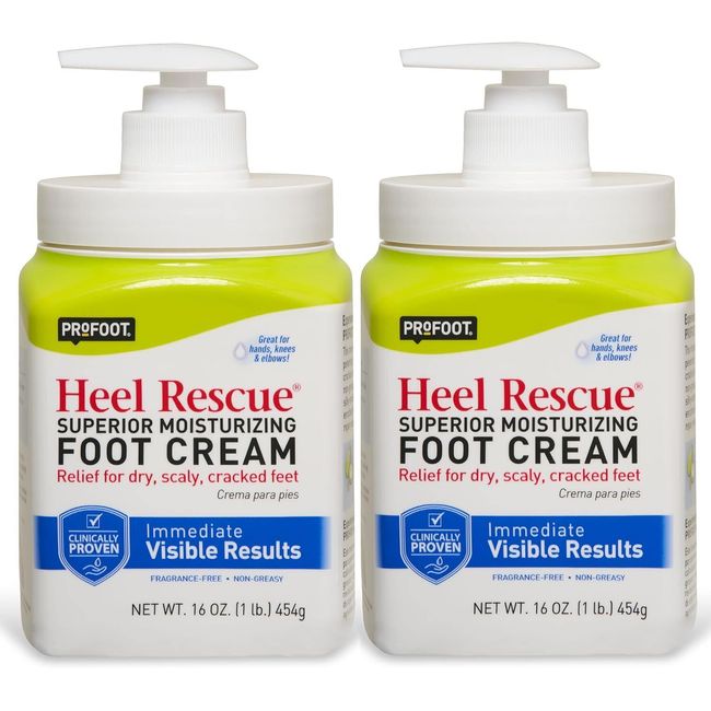 Heel Rescue Foot Cream 16 Ounce Bottle, 2 Pack, for Cracked, Calloused