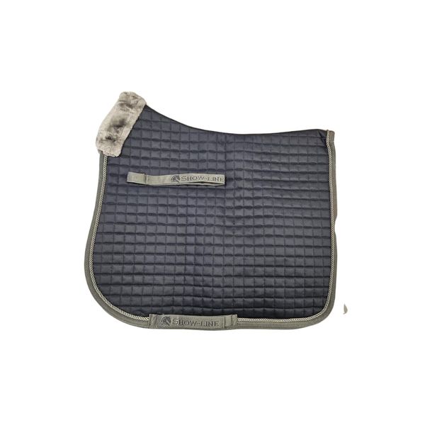 Bucas Show-Line Saddle Pad, Dressage, Navy/Grey