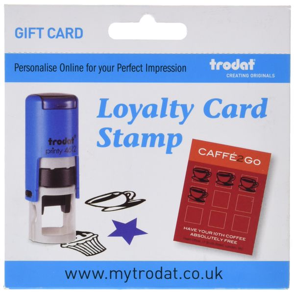 Trodat Printy 4612 Personalised Loyalty Card Self Inking Stamp Voucher, 12mm
