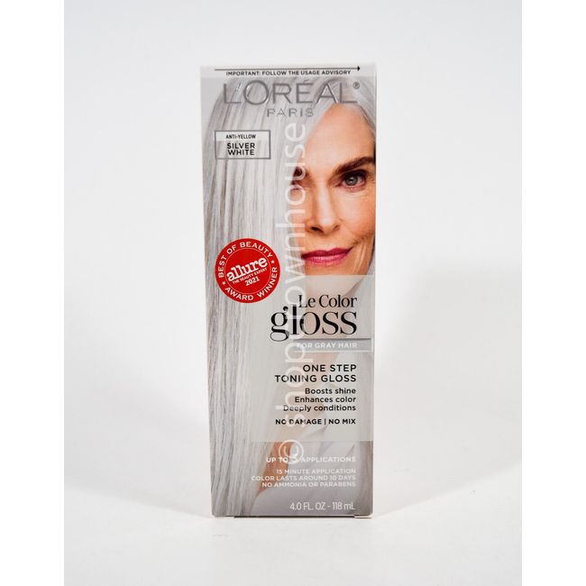 Loreal Paris Le Color Gloss Anti-Yellow SILVER WHITE Gray Hair In-Shower Toner