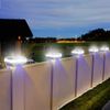 FVTLED Solar Post Lights Outdoor, Flexfit Solar Powered LED Fence Deck Post Cap Light for 3.5x3.5 4x4 5x5 6x6 Wooden Posts, Waterproof White Lighting Patio Garden Decoration (White, 1 Pack)