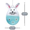 COM-FOUR® 12x Decorative Easter Hangers - Easter Bunny Eggs in Metal & Plastic - Green, Light Blue & White