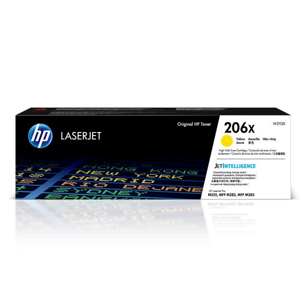 HP 206X Yellow High-yield Toner Cartridge | Works with HP Color LaserJet Pro M255, HP Color LaserJet Pro MFP M282, M283 Series | W2112X