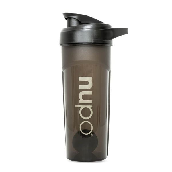 NUPO® Fitness Shaker Proteinshake [600 ml - Schwarz] - Erstklassige Mischfunktion mit Mischkugel & BPA frei - Eiweiß Shaker - Proteinshake Shaker - Whey Shaker - Shaker Flasche - Gym Shaker